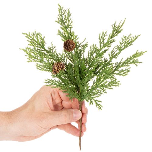 Keinotekoinen männynoksa käpyineen, 28 cm, 6 kpl | Floristik24.fi