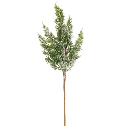 Keinotekoisesti lumen peittämä männynoksa kukka-asetelmiin ja adventtikoristeisiin, 40 cm, 3 kpl | Floristik24.fi
