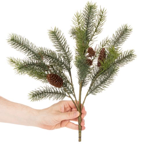 Keinotekoinen kuusenoksa kartiokoristeella, 41cm | Floristik24.fi