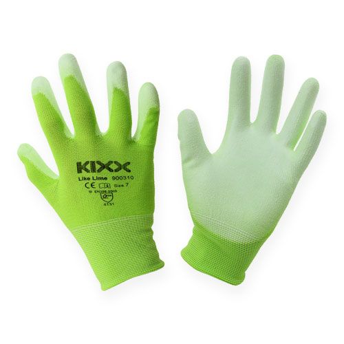 Floristik24 Kixx nylon puutarhahanskat koko 8 vaaleanvihreä, lime