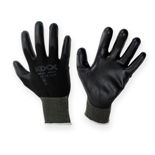 Kixx Nylon puutarhakäsineet koko 10 musta