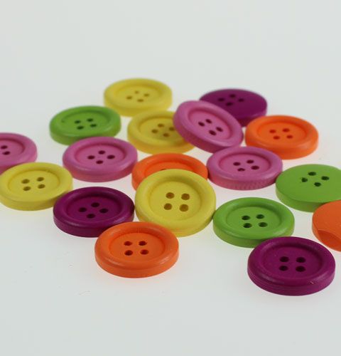 Koristeelliset napit, värillinen Ø2cm 75kpl | Floristik24.fi