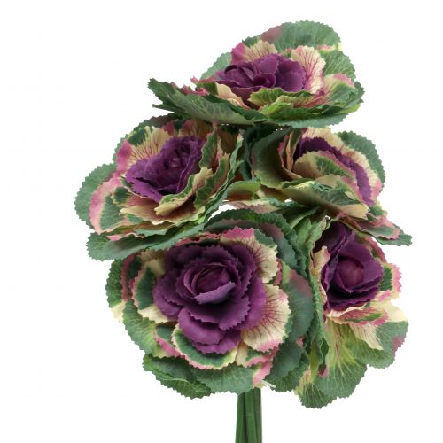 Floristik24 Keinotekoinen kaali violetti, vihreä 25cm 6kpl