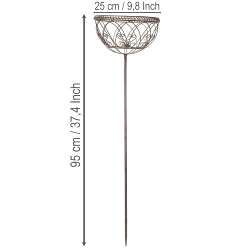 kohteita Metallinen puutarhakori, vintage-tyylinen koriste-esine tyylikkääseen ulkokäyttöön, 95 cm
