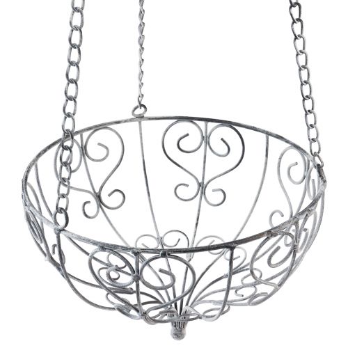kohteita Metallikori ripustamiseen metallikoristeeseen valkoinen harmaa Ø24cm K19cm