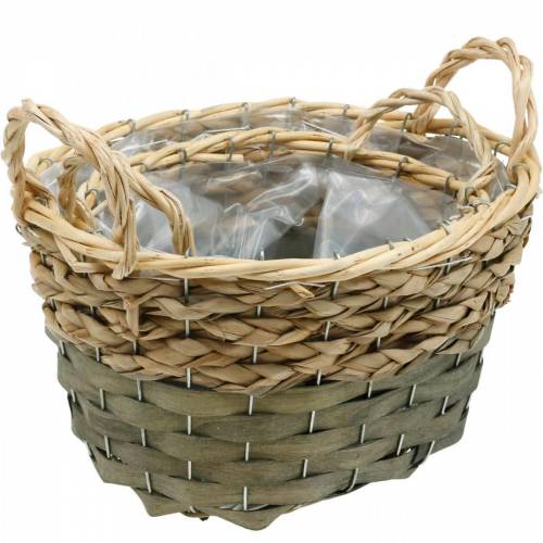 kohteita Koripunos soikea kasvikori luonto, harmaa 29/24cm 2 kpl setti