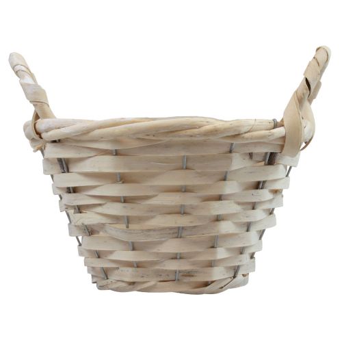 Kädensijainen kori Hakekori kasvikori valkaistu Ø25cm K13cm