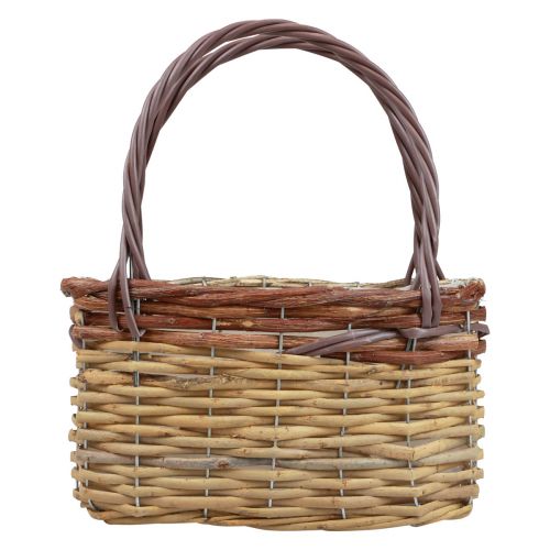kohteita Kädensijainen kori kasvikori käsilaukku ruskea 27×15×15cm