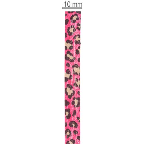 Koristeellinen nauha, leopardikuvioinen, pinkki, kihara nauha lahjapaketointiin ja askarteluun, 10 mm, 100 m | Floristik24.fi