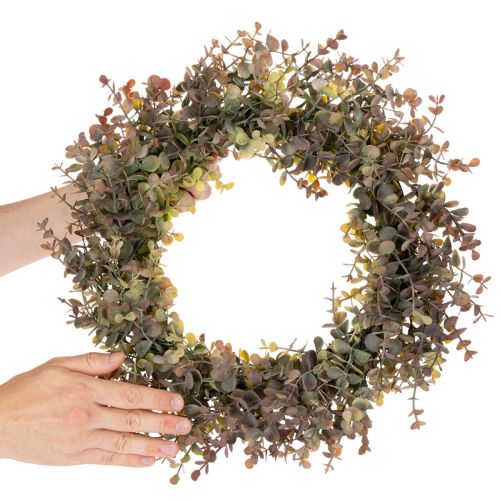 Keinotekoinen eukalyptusseppele, syyskoriste, pyöreä, 45 cm | Floristik24.fi
