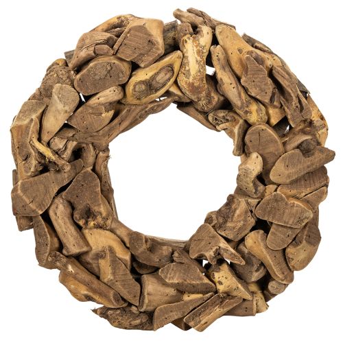 Koristeellinen seppele luonnonpuupaloista, pyöreä, 35 cm ostaa | Floristik24.fi