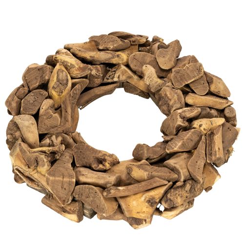 Koristeellinen seppele luonnonpuupaloista, pyöreä, 35 cm | Floristik24.fi
