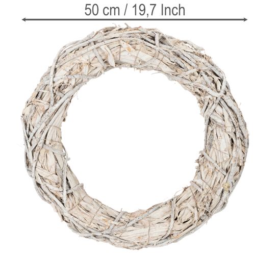 Pyöreä oksakranssi askarteluun ja koristeluun, ovikranssi 50cm | Floristik24.fi