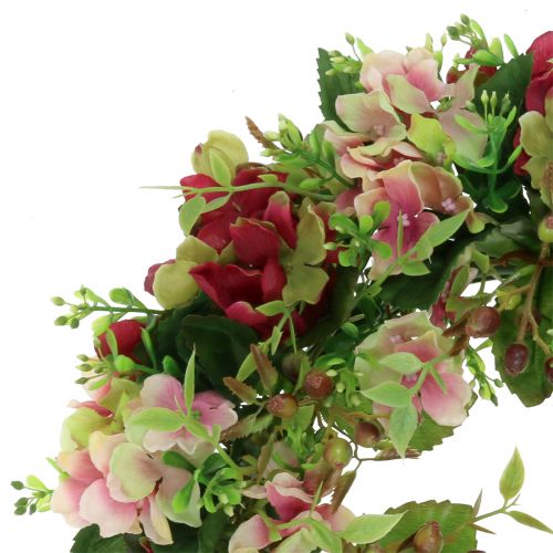 Floristik24 Hortensioiden / marjojen seppele tummanpunainen Ø30cm