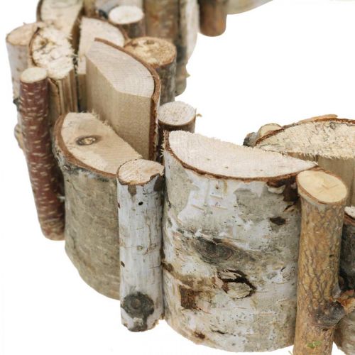 Deco Seppele Koivu Puinen seppele Pöydän koriste Ø30cm H7cm
