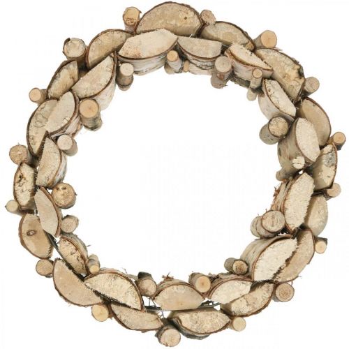 Deco Seppele Koivu Puinen seppele Pöydän koriste Ø30cm H7cm Deco Seppele Koivu Puinen seppele Pöydän koriste Ø30cm H7cm