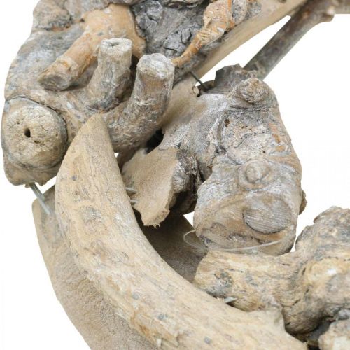 Floristik24 Deco seppele puujuuriseppele valkoinen pesty Ø35cm K9cm