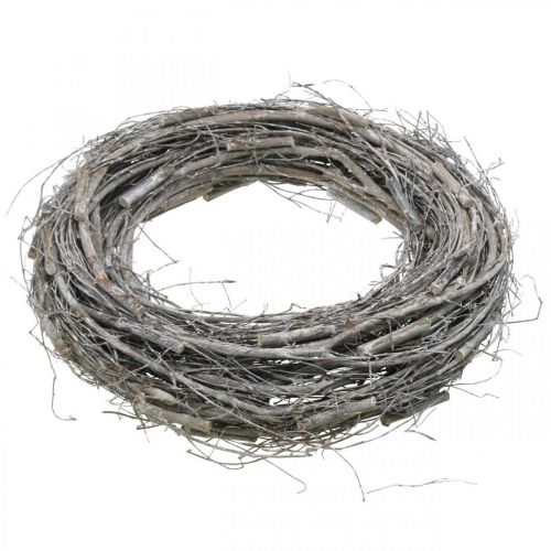 Floristik24 Deco seppele valkoinen Ø40cm jalava, viiniköynnöksen kevätkoriste luonnollinen seppele