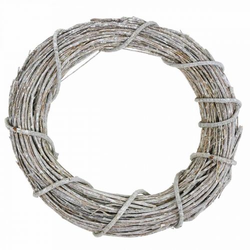 Deco seppele Valkoiseksi pesty luonnonseppele Oviseppele Shabby Chic Ø42cm