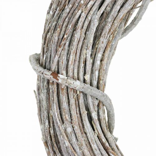Deco seppele Valkoiseksi pesty luonnonseppele Oviseppele Shabby Chic Ø42cm