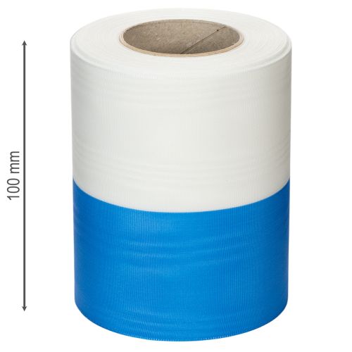 kohteita Moiré-sinivalkoinen seppelenauha 125 mm – Korkealaatuinen suru- ja koristenauha, kansallisnauha elegantilla ulkonäöllä, 25 m rulla