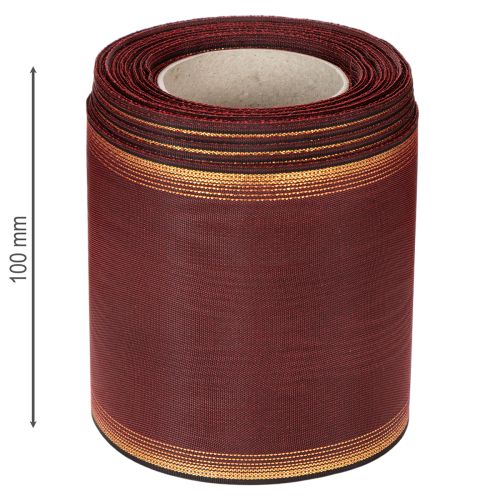 kohteita Bordeaux-seppelenauha 100mm moiré-tafti hääkoristelu