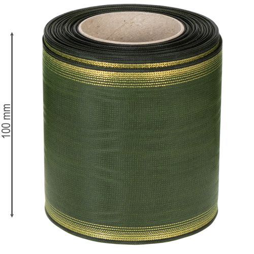 kohteita Kranssinauha, moiré, tummanvihreä, 100 mm koristenauha, taftinauha