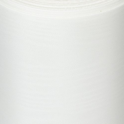 Valkoinen hautajaiskukkaseppelenauha, 175 mm leveä, 25 m pitkä, korkealaatuinen asetaattinauha | Floristik24.fi