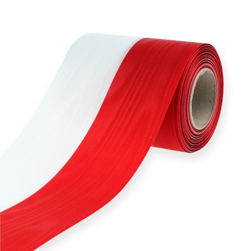 Seppeleen nauhat moiré valko-punainen 100 mm