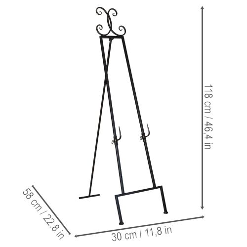 kohteita Koristeellinen kranssiteline vakaalla jalustalla, täydellinen monipuolinen asuste, 118 cm