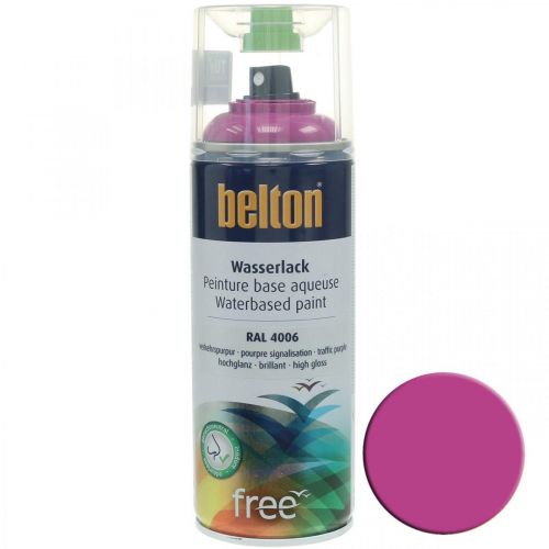 Belton vapaa vesiohenteinen maali vaaleanpunainen liikenne violetti korkeakiiltoinen spray 400ml