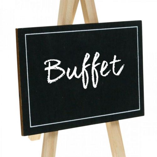 Floristik24 Liitutaulu, pöydän koristelu, koristetaulu, hääkoriste, puinen taulu 6kpl.