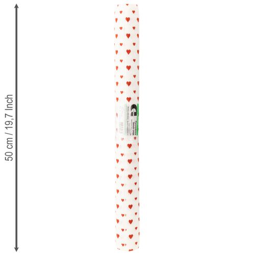kohteita Kreppipaperi sydämillä Kukkakauppiaan kreppi äitienpäivä punainen, valkoinen 50×250cm