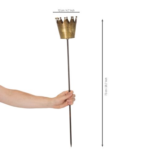 Koristeellinen kruunu kepissä, vintage-koristeena ruukkukasveille, 73 cm | Floristik24.fi