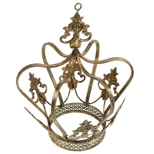 Floristik24 Kruunu kulta antiikki Ø17,5cm K22,5cm