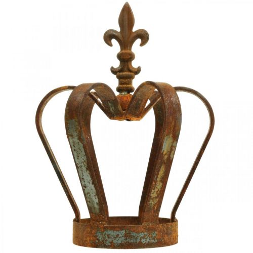 Floristik24 Vintage koristeellinen kruunu patina metalli koristelu Ø20cm H28cm