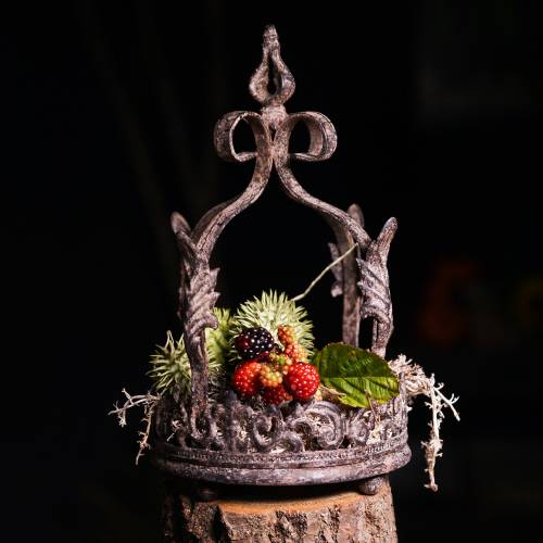 Floristik24 Kruunu tarjotin antiikki Ø18cm K28cm