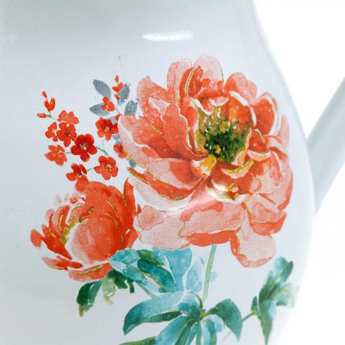 Floristik24 Koristeellinen kannu, kukkamaljakko vintage look, emali kannu ruusukuviolla H19cm