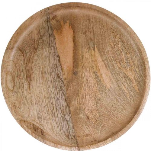 Floristik24 Puinen tarjotin, koristetarjotin, koristelautanen pyöreä Ø30cm H12cm