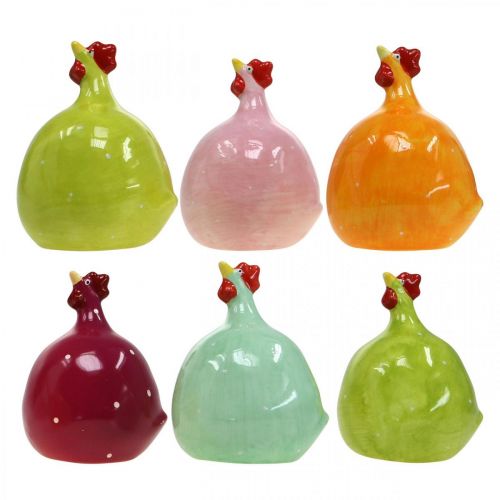 Floristik24 Koristeellinen kanakeramiikka, hauska kana pääsiäiskoristeet H10,5cm Valikoima 6kpl