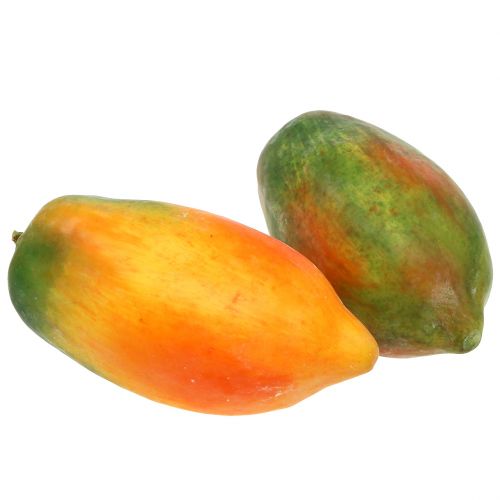 Floristik24 Keinotekoinen papaija 13cm ja 14cm keltainen, vihreä 2kpl