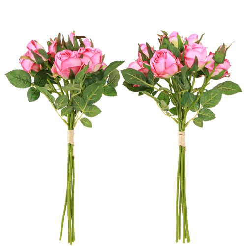 kohteita Tekoruusuja nippuna Tekokukat Pinkki 36cm 12kpl