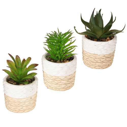 Keinotekoiset mehikasvit keraamisessa ruukussa 12,5cm 3kpl