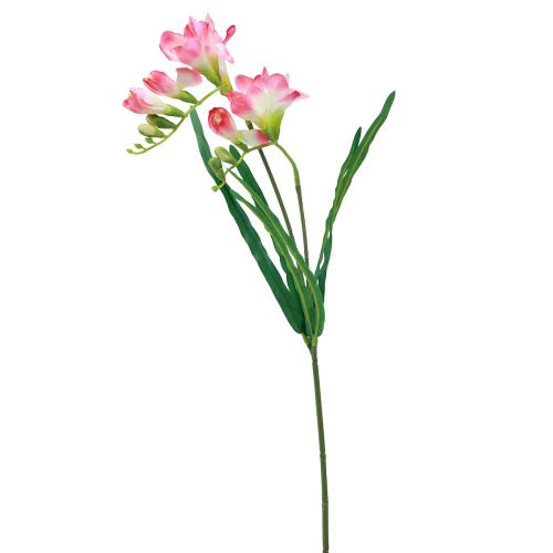 Floristik24 Keinotekoiset puutarhakukat Freesia Pink 58cm