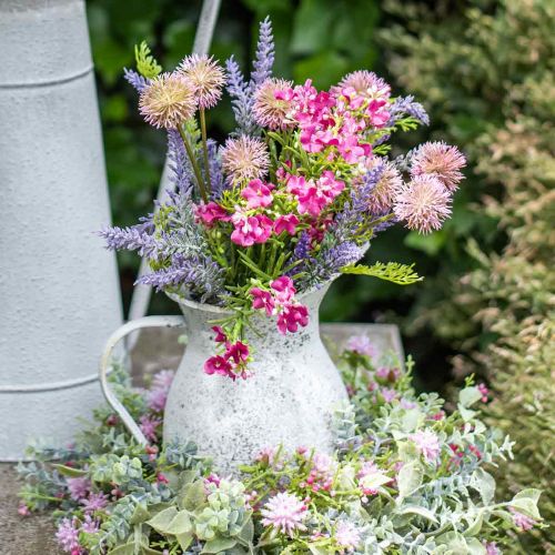 Floristik24 Keinotekoinen kukkakimppu laventeli pöytäkoriste violetti, pinkki H42cm