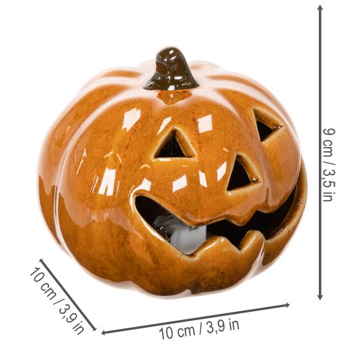 Keraaminen kurpitsa LED Halloween-koriste pieni 10 cm | Floristik24.fi