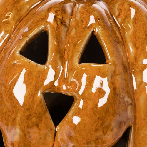 Keraaminen kurpitsa halloween LED-koriste 15 cm | Floristik24.fi