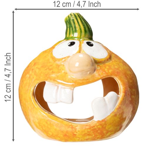 Kurpitsa-koristehahmo ja tuikkukuppi, hauska naama, syyskoriste, 12 cm, 2 kpl | Floristik24.fi
