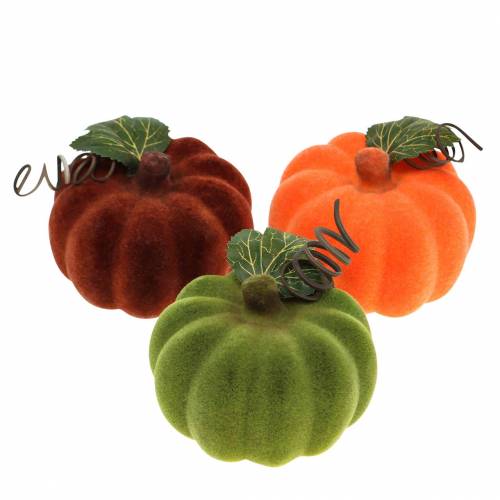 Minikurpitsa flokoitu oranssi, vihreä, punainen Ø9cm 6kpl