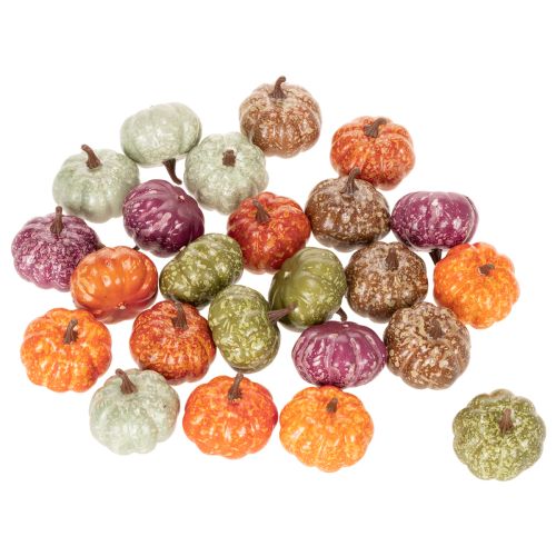 Minikurpitsakoristesetti, syksy- ja halloweenkoristeet, eri värejä, 4 cm, 24 palaa | Floristik24.fi